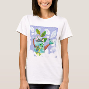Watering Can Flowers Pot - Watercolor illustration T-Shirt