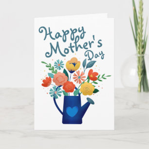 Watering Can Full of Flowers Happy Mother's Day Card