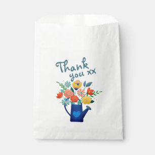 Watering Can Full of Flowers Modern Thank You Favor Bag