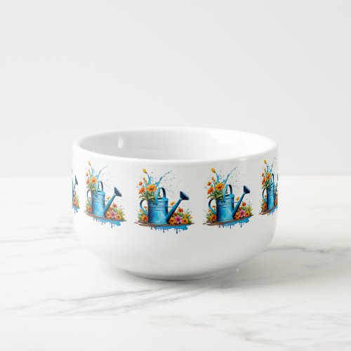 Watering Can  Garden Art Soup Mug