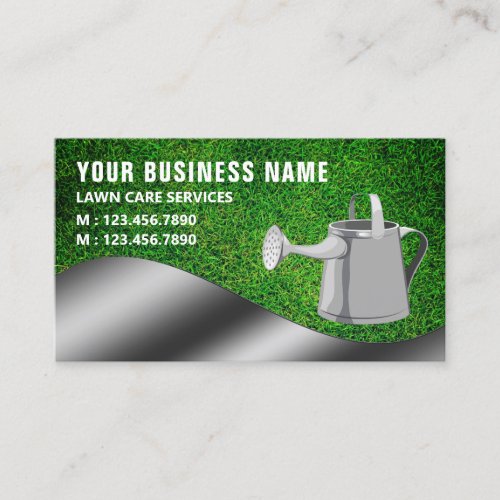 Watering Can Gardening Landscaping Lawn Care Business Card