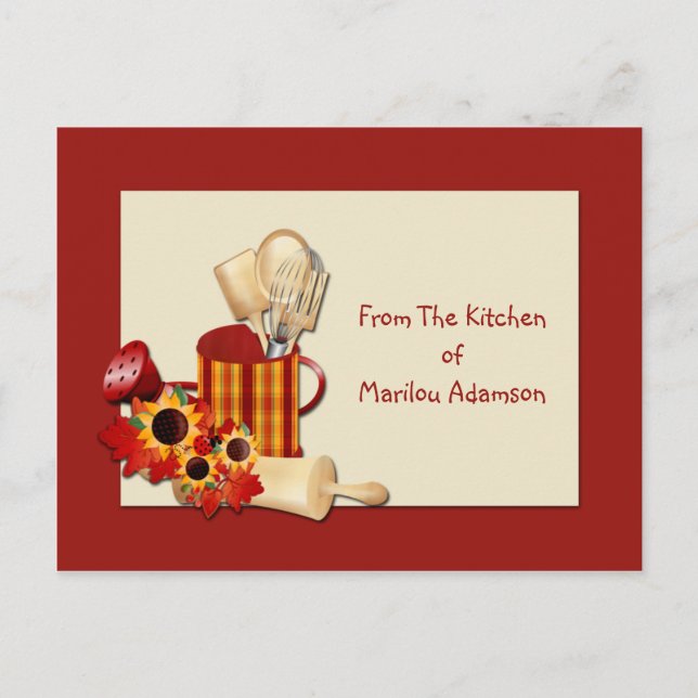 Watering Can Kitchen Utensils Recipe Cards (Front)