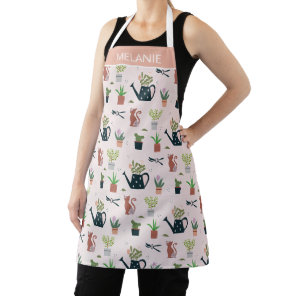 Watering Can Plants Cats Personalised Gardening Apron