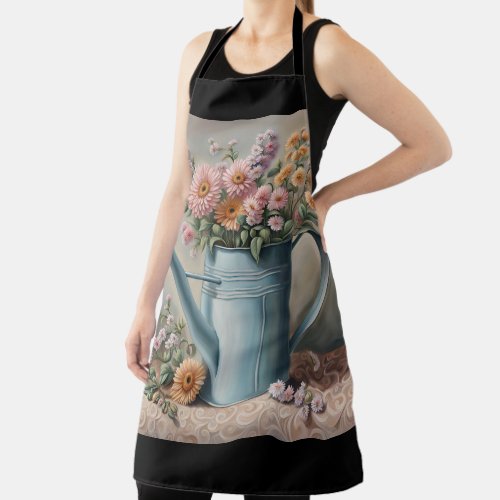 Watering can vintage art apron
