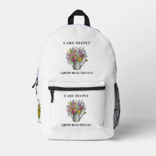Watering Can with Flowers Botanical Garden Art Gif Printed Backpack