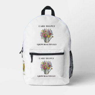 Watering Can with Flowers Botanical Garden Art Gif Printed Backpack