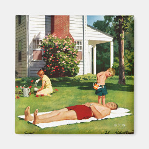 Watering Father Magnet