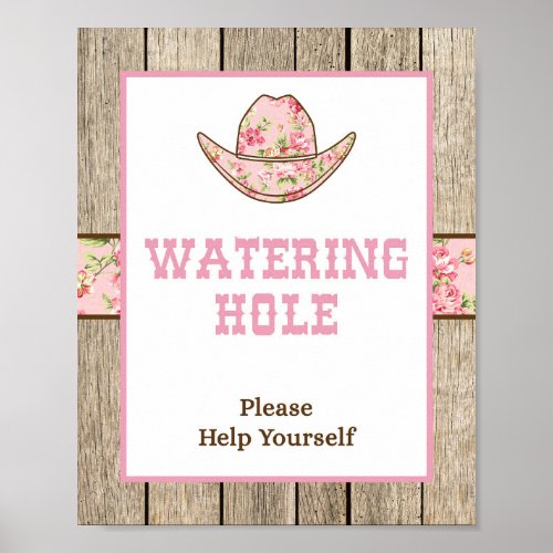 Watering Hole Cowgirl Drink Party Sign
