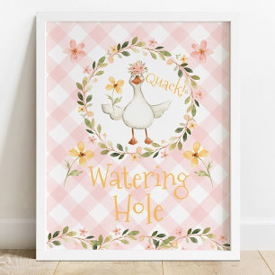 Watering Hole Farm Animals Party Drinks Sign