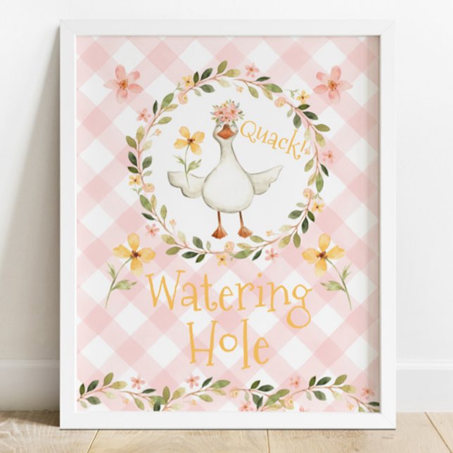 Watering Hole Farm Animals Party Drinks Sign (Creator Uploaded)