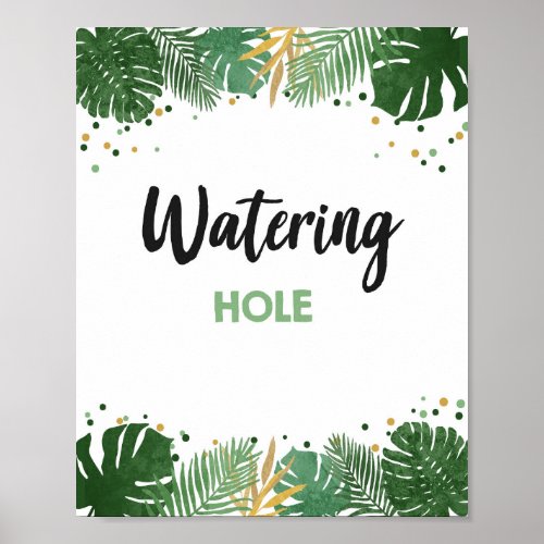 Watering Hole Tropical Safari Boy Birthday Sign