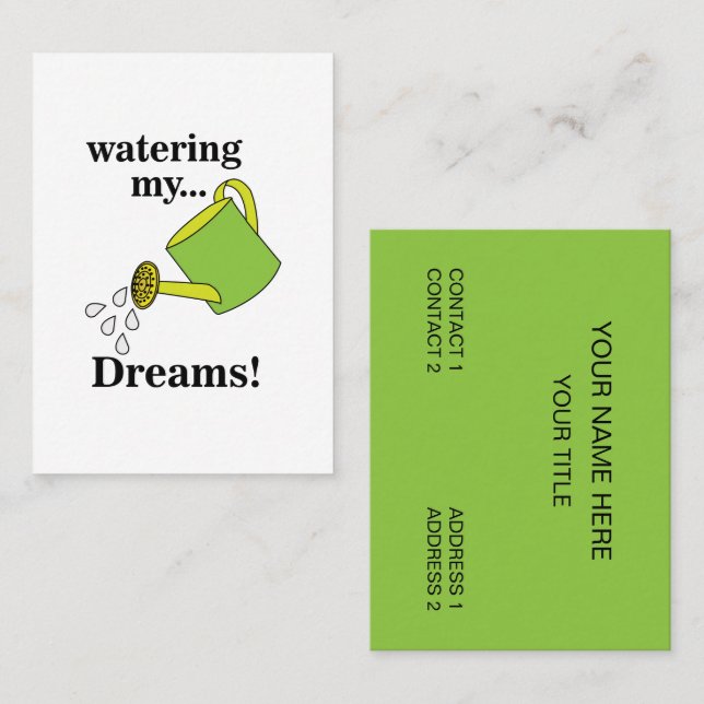 Watering My Dreams Watering Can Business Card (Front/Back)