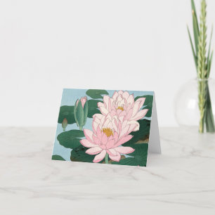 Waterlelies by Ohara Koson Letterpress Thank You Card