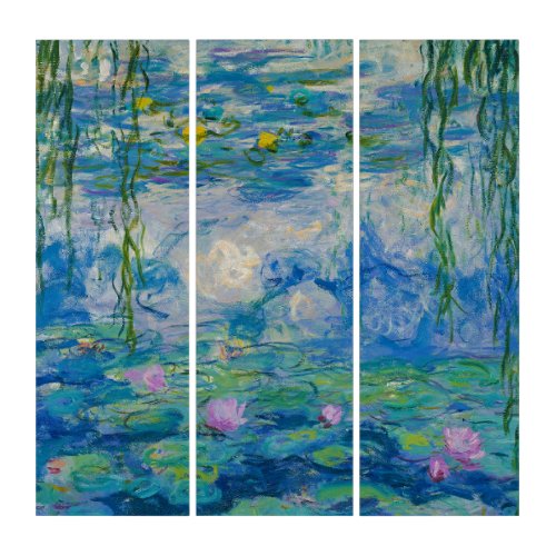 Waterlilies 1916_1919 by Claude Monet Triptych