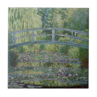 Waterlilies and Japanese Footbridge Ceramic Tile