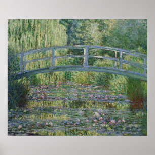 Waterlilies and Japanese Footbridge Poster