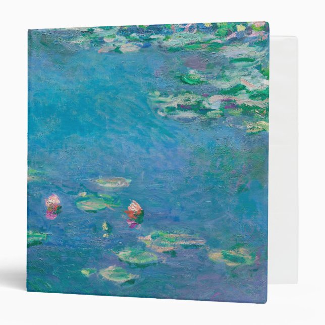 Waterlilies by Claude Monet Fine Art Painting 3 Ring Binder (Front/Inside)