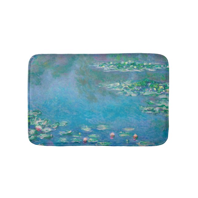 Waterlilies by Claude Monet Fine Art Painting Bath Mat (Front)
