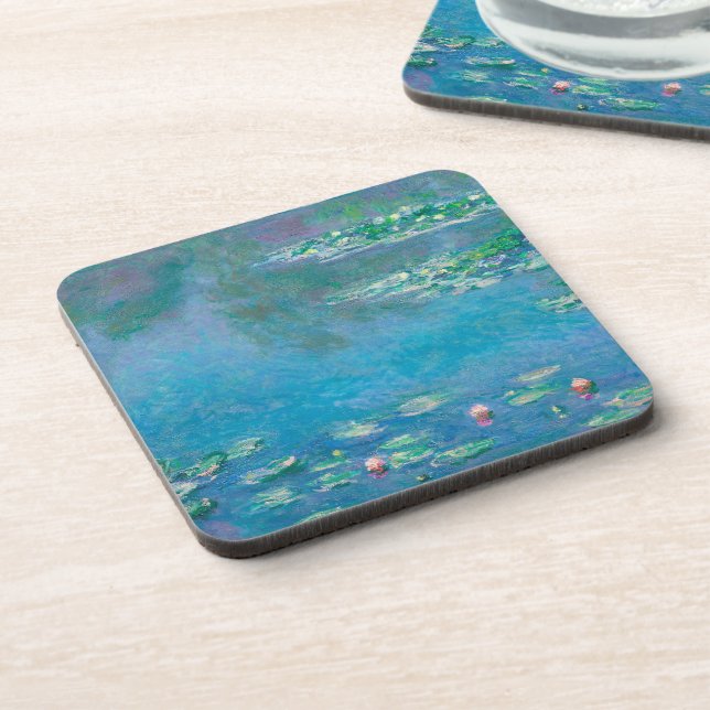 Waterlilies by Claude Monet Fine Art Painting Beverage Coaster (Left Side)