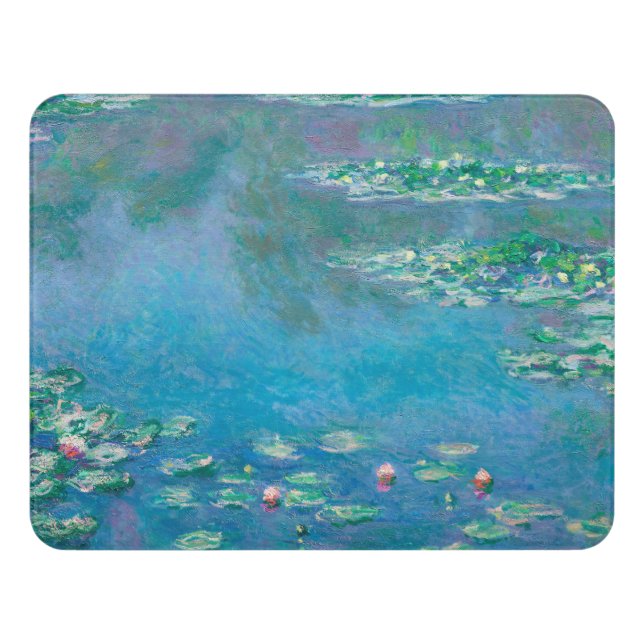 Waterlilies by Claude Monet Fine Art Painting Door Sign (Contemporary Front)