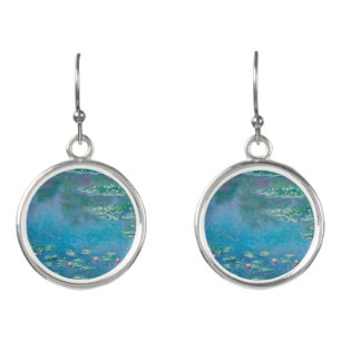 Waterlilies by Claude Monet Fine Art Painting Earrings