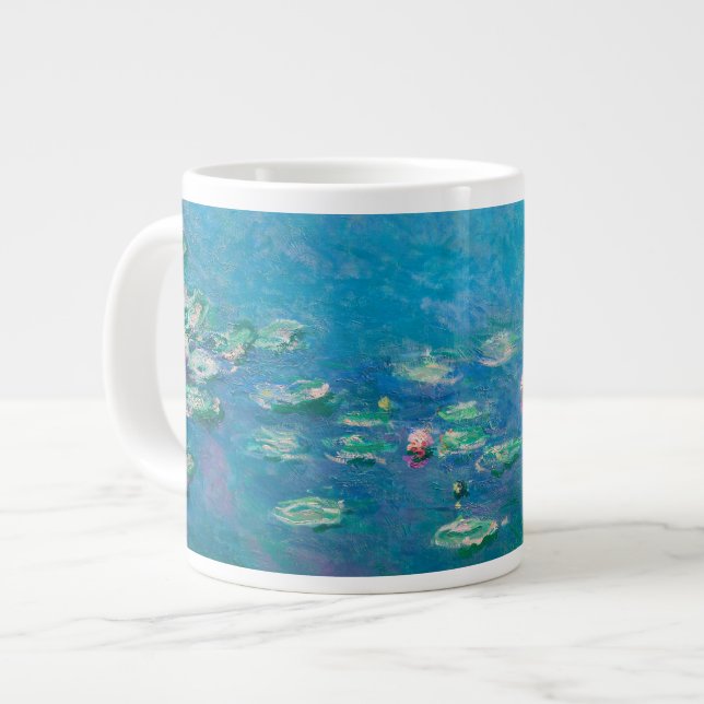 Waterlilies by Claude Monet Fine Art Painting Giant Coffee Mug (Front Left)