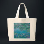 Waterlilies by Claude Monet Fine Art Painting Large Tote Bag<br><div class="desc">Beautiful masterpiece by Claude Monet - Water Lilies from his garden at Giverny,  France. One of the most famous fine art paintings in art history and a beautiful example of impressionism. This is truly a wonderful artwork and a great gift for art lover.</div>