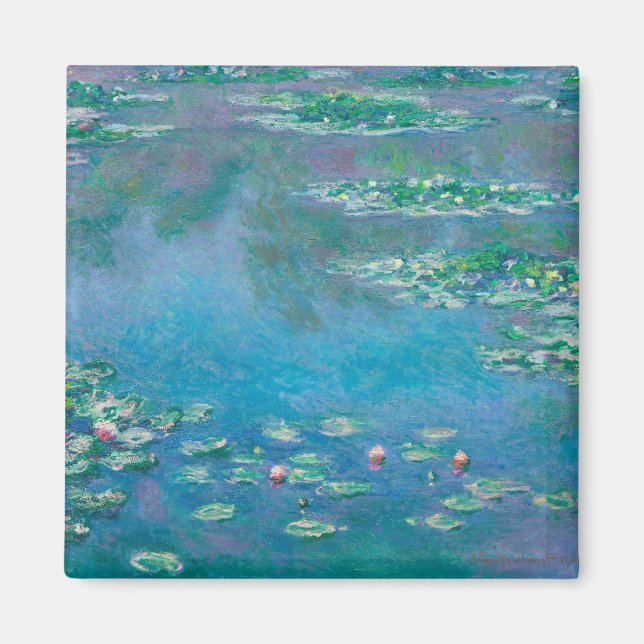Waterlilies by Claude Monet Fine Art Painting Magnet (Front)