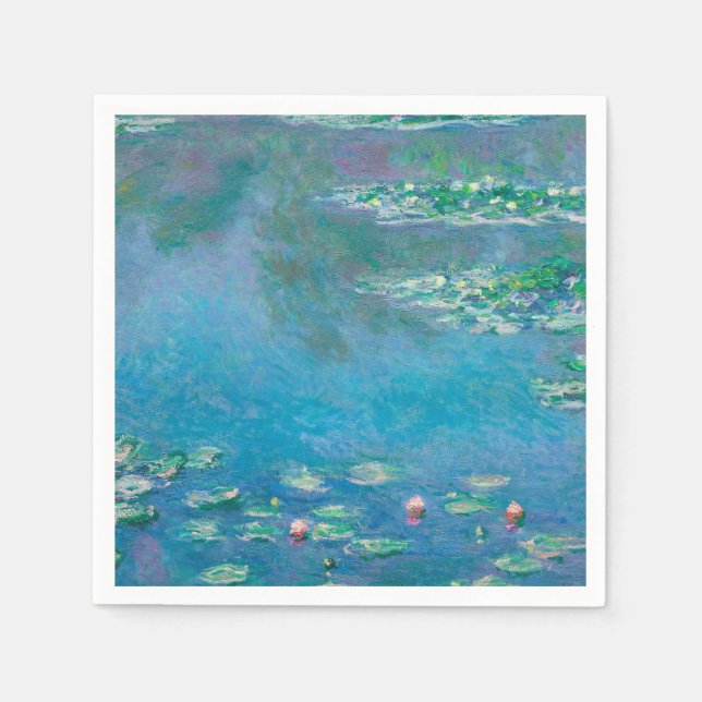 Waterlilies by Claude Monet Fine Art Painting Napkins (Front)