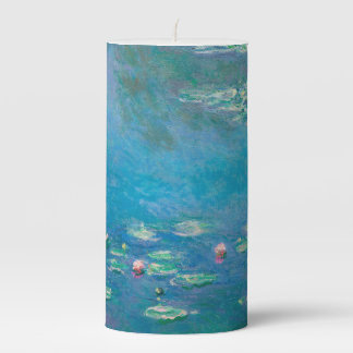 Waterlilies by Claude Monet Fine Art Painting Pillar Candle