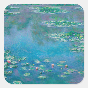 Waterlilies by Claude Monet Fine Art Painting Square Sticker