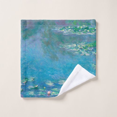 Waterlilies by Claude Monet Fine Art Painting Wash Cloth