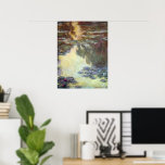 Waterlilies by Claude Monet, Vintage Fine Art Poster<br><div class="desc">Waterlilies by Claude Monet is a vintage impressionism fine art nature painting featuring waterlilies in a pond in Monet's garden at his home in Giverny, France. The willow tree reflections are in the water with a sunset. Claude Monet enjoyed painting "en plein air" or "in the open air." A series...</div>