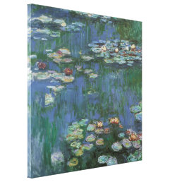 Waterlilies by Claude Monet, Vintage Flowers Canvas Print
