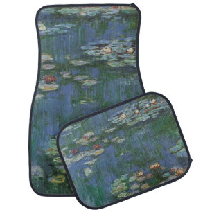 Waterlilies by Claude Monet, Vintage Flowers Car Floor Mat