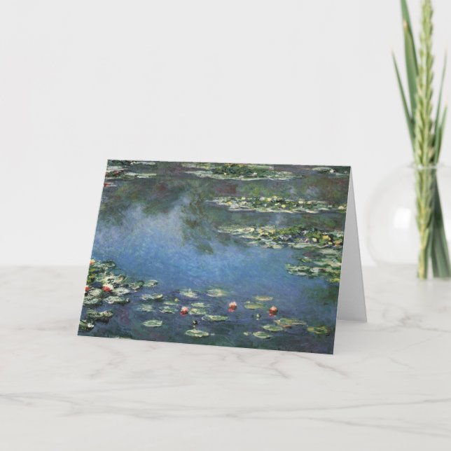 Waterlilies by Claude Monet, Vintage Flowers Card (Front)