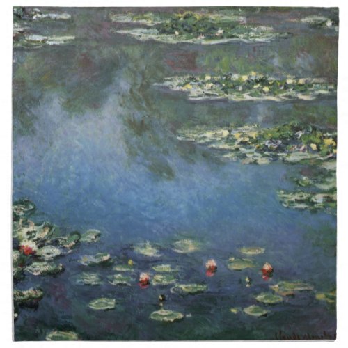 Waterlilies by Claude Monet Vintage Flowers Cloth Napkin