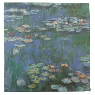 Waterlilies by Claude Monet, Vintage Flowers Cloth Napkin