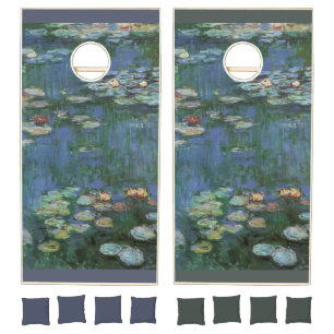 Waterlilies by Claude Monet, Vintage Flowers Cornhole Set