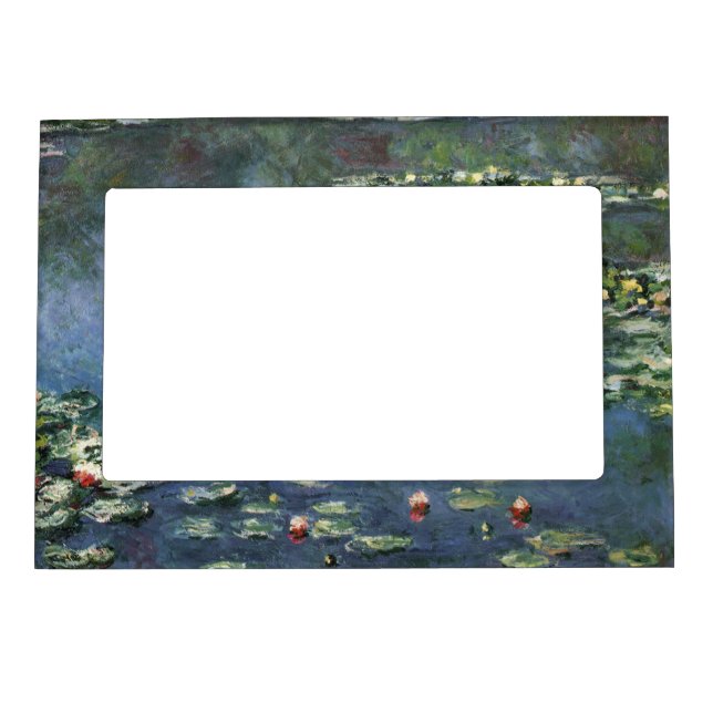 Waterlilies by Claude Monet, Vintage Flowers Magnetic Frame (Front)