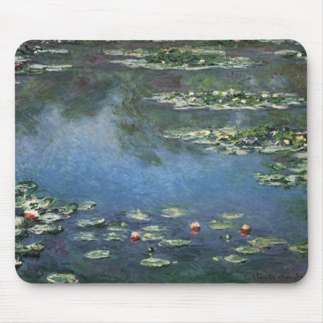 Waterlilies by Claude Monet, Vintage Flowers Mouse Pad (Front)