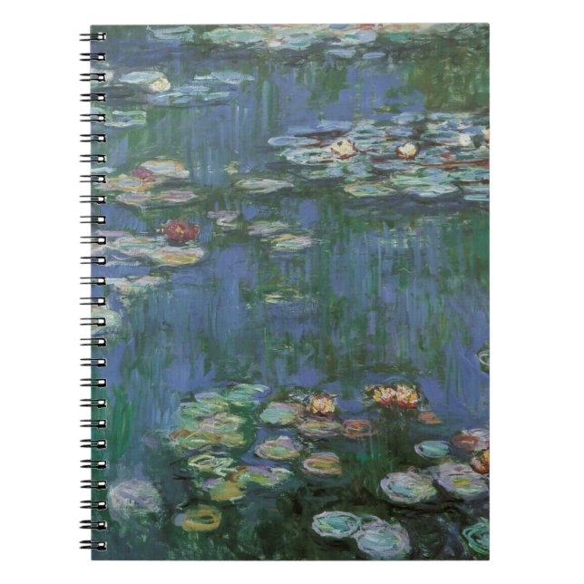 Waterlilies by Claude Monet, Vintage Flowers Notebook (Front)
