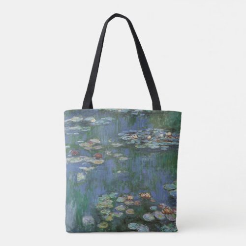 Waterlilies by Claude Monet Vintage Flowers Tote Bag
