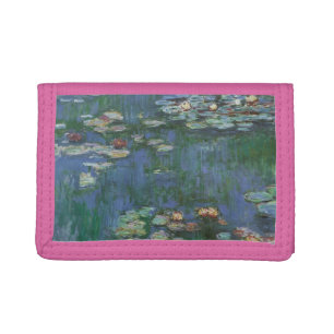 Waterlilies by Claude Monet, Vintage Flowers Tri-fold Wallet