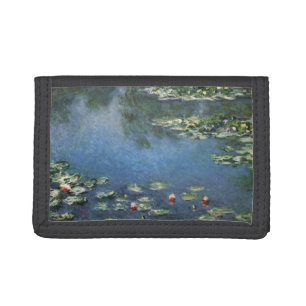 Waterlilies by Claude Monet, Vintage Flowers Tri-fold Wallet