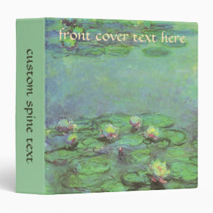 Waterlilies by Claude Monet, Vintage Impressionism 3 Ring Binder