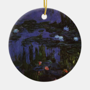 Waterlilies by Claude Monet, Vintage Impressionism Ceramic Ornament