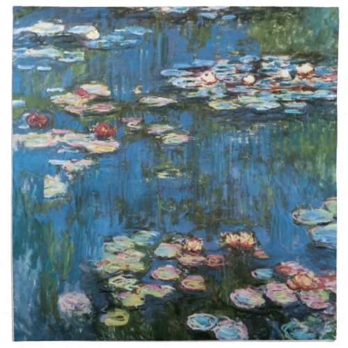Waterlilies by Claude Monet Vintage Impressionism Cloth Napkin