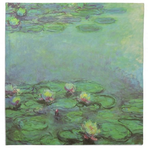 Waterlilies by Claude Monet Vintage Impressionism Cloth Napkin