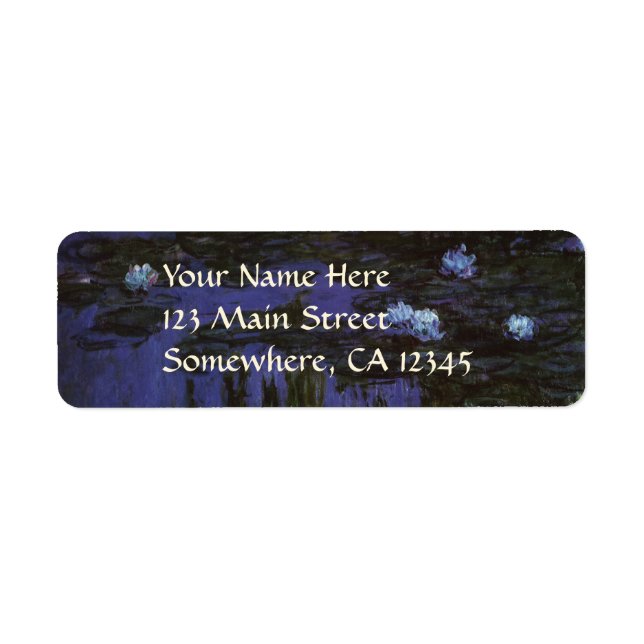 Waterlilies by Claude Monet, Vintage Impressionism Label (Front)